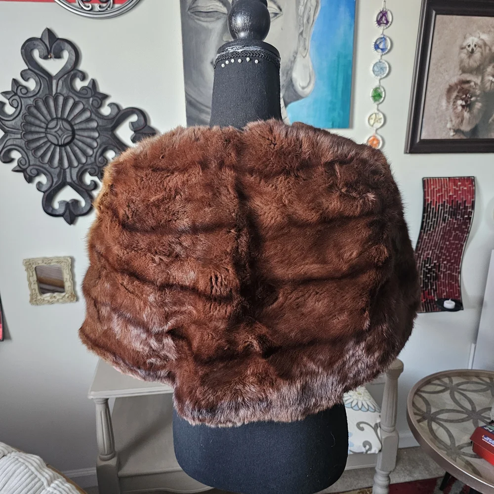 Vintage Brown Fur Stole/Wrap - Picture 4 of 7